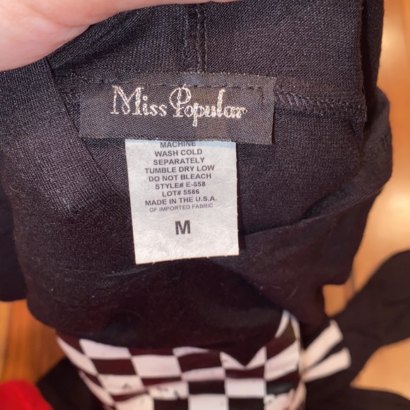 NWOT- MISS POPULAR LONG SLEEVE DISTRESSED CHECKERED HEART LONG SLEEVE- WOMENS M - Picture 3 of 4